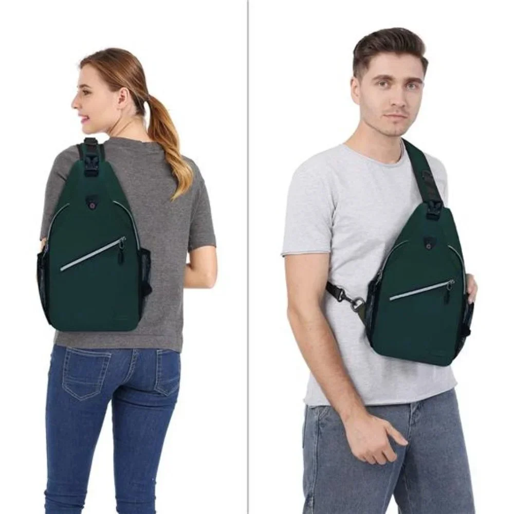 Multipurpose Crossbody Shoulder Bag Travel Hiking Daypack, Peacock Green